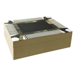 Vintage Bone, Mother-of-Pearl and Ebony Decorative Box For Sale