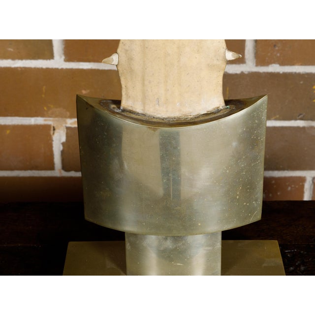 Cream Signed Anthony Redmile Sawfish Decorative Objects Mounted on Brass Bases, 1970s For Sale - Image 8 of 12