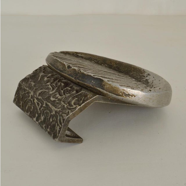 1970s Brutalist Push and Pull Round Door Handles in Aluminum and Bronze 1970s, Set of 2 For Sale - Image 5 of 8