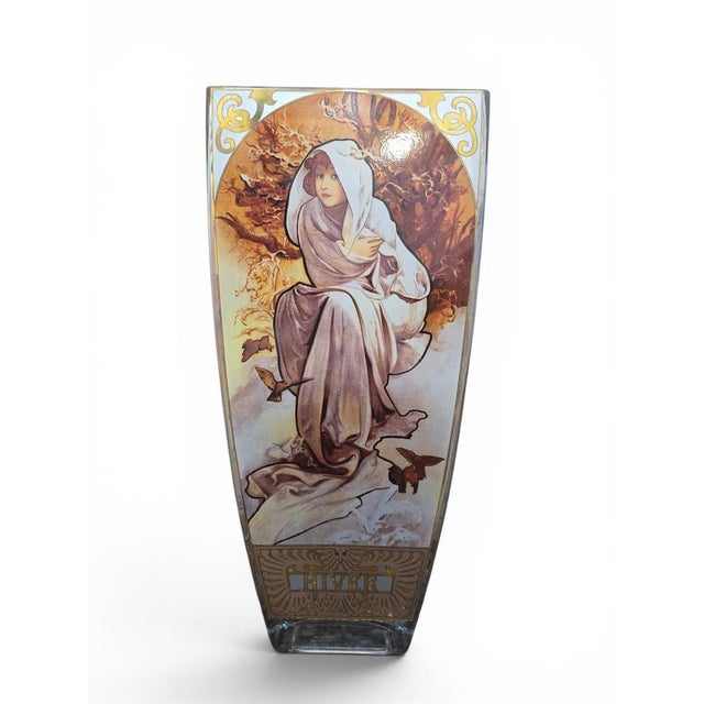Vintage Art Nouveau Vase in Glass, 1950 For Sale - Image 6 of 14