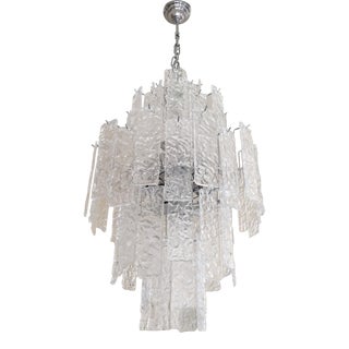 Italian Sputnik Murano Glass "Hammer Listelli" Chandelier For Sale