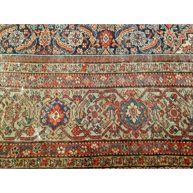 19th Century Persian Farahan Gallery Rug, Hand-Knotted Wool, Allover Herati Pattern, Navy & Pistachio Green, 7x13 For Sale - Image 11 of 14