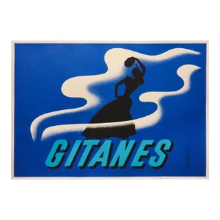 1980s French Tobacco Poster - Gitanes - Max Ponty (Re-Issue) For Sale