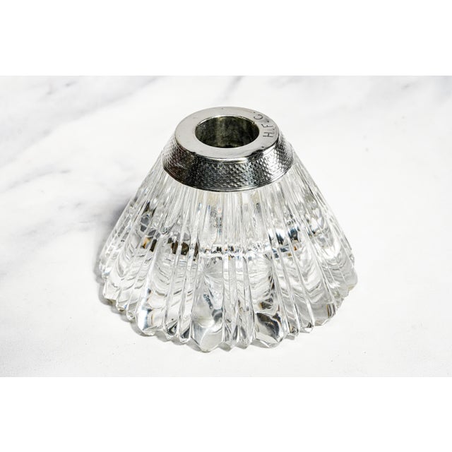 Metal Lovely Victorian Antique Cut Crystal English Sterling Silver Match Holder Home Decor Tobacciana For Sale - Image 7 of 16