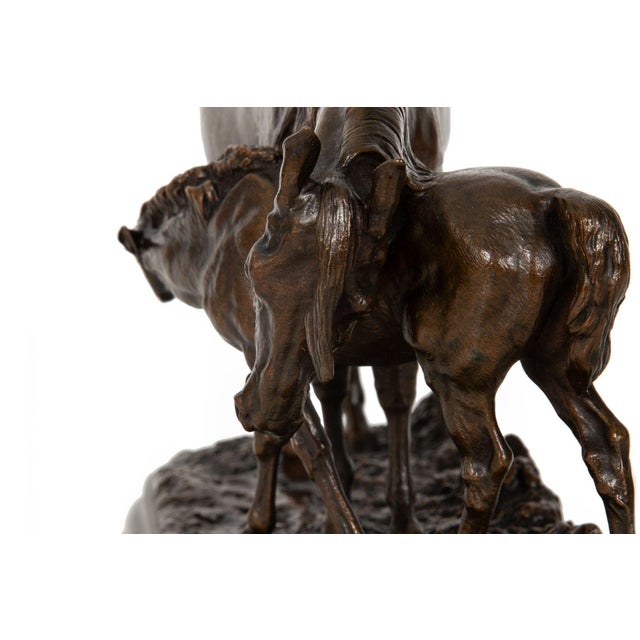 Rare French Antique Bronze Sculpture “Mare and Foal” by Isidore Bonheur For Sale - Image 6 of 12