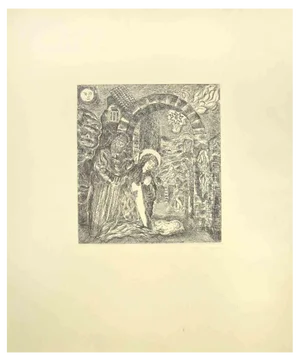 Gianpaolo Berto, The Cave of Bethlehem, 1976, Etching