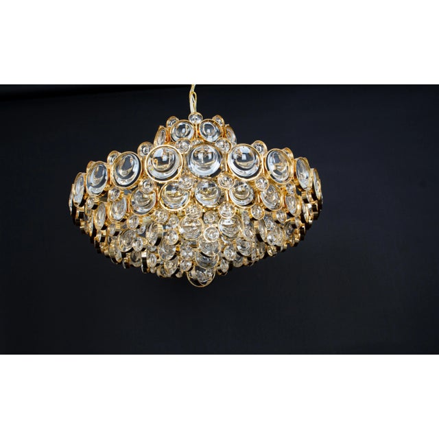 Large Gilt Brass Chandelier attributed to Sciolari for Palwa, Germany, 1970s For Sale - Image 12 of 13