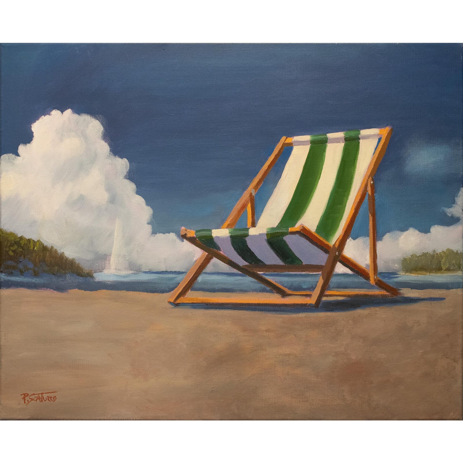 Vintage Beach Chair Painting by Paul Scaturro Chairish