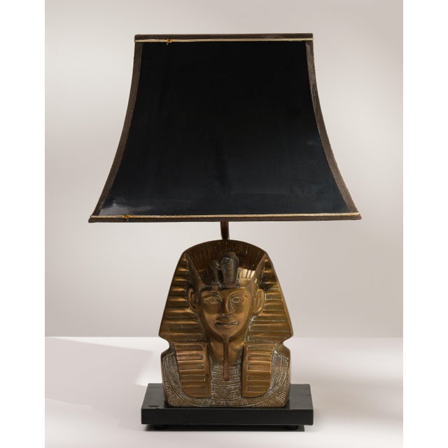 20th Century Regency Brass Pharaoh Table Lamp For Sale In Greensboro - Image 6 of 17