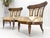 Pair of Tufted Seats Burl Wood Back Oval Seats Slipper Chairs on Caters MINT For Sale - Image 13 of 14