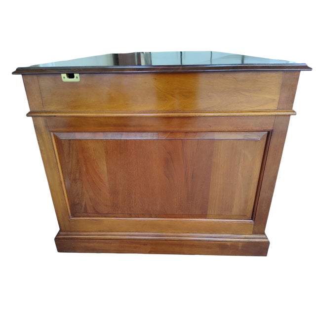 Wood Vintage Solid Cherry Double Pedestal Executive Desk by Stickley For Sale - Image 7 of 14