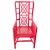 Red Tall Chinese Chippendale Wingback Arm Chair For Sale - Image 8 of 8