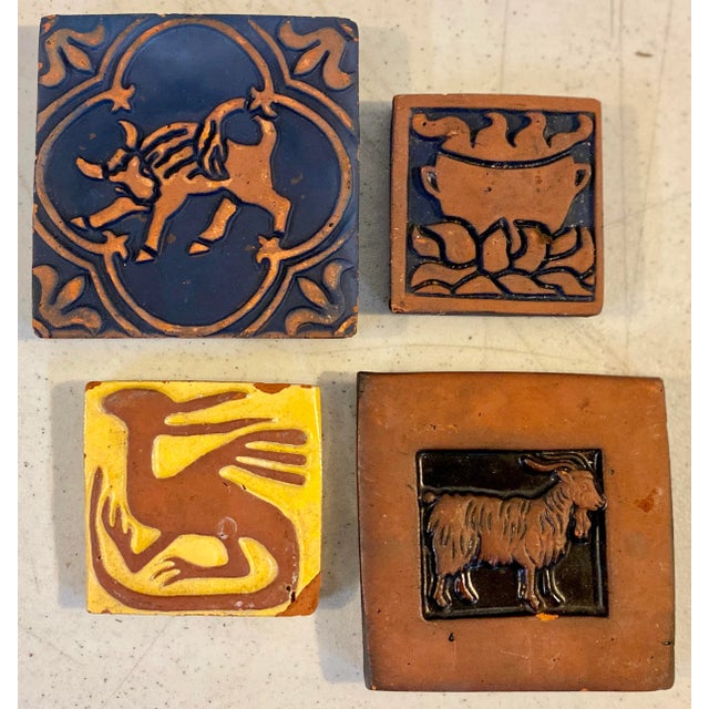 Blue Four Vintage Bucks County Tiles For Sale - Image 8 of 8