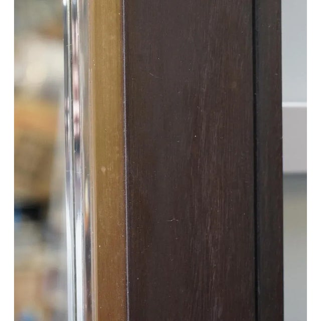 Huge Hardwood Mirror with Gold-Plated Chrome Detailing For Sale - Image 5 of 10