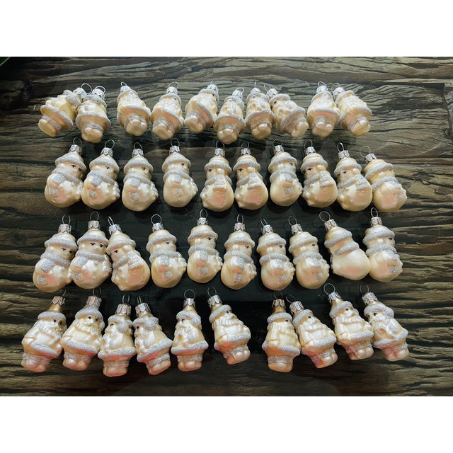 Glass 40 S Cute Mini Silver Glass Christmas Ornaments- For Sale - Image 7 of 11