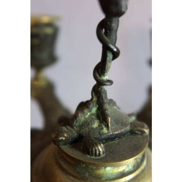 Olive Bronze Candelabra in the Style of Barbedienne, Set of 2 For Sale - Image 8 of 10