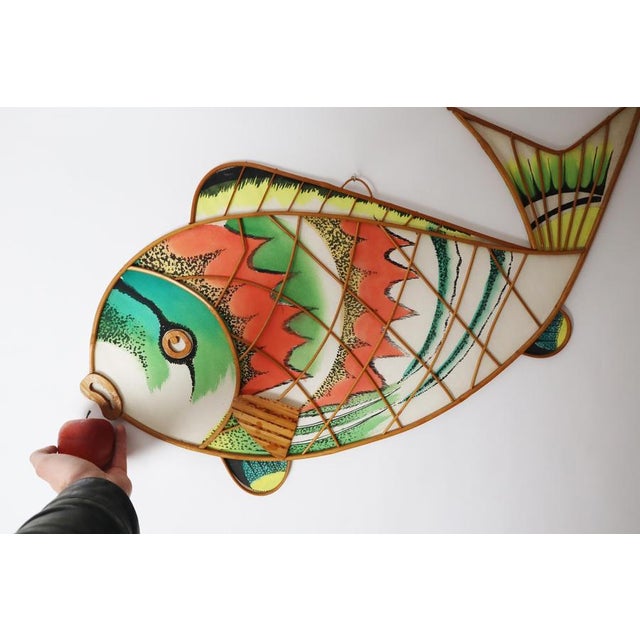 Large Fish Wall Decoration in Bamboo, 1970s For Sale - Image 13 of 17