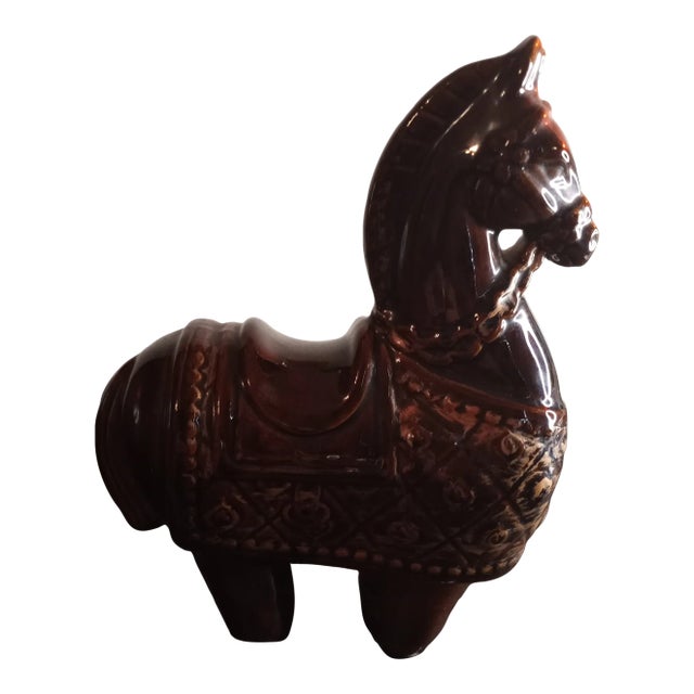 Glazed Ceramic Horse Figurine For Sale