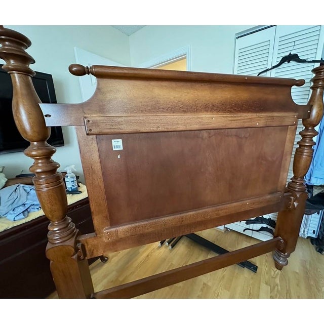 Martha Stewart for Bernhardt Furniture Seal Harbor Queen Size Mahogany/Cherry Four Poster Bed For Sale - Image 11 of 11