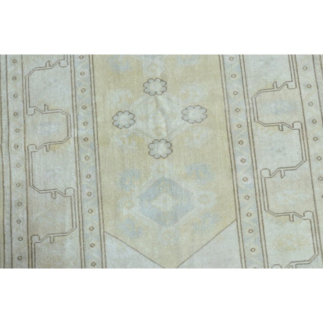 Almond Oushak Vintage Tan Khaki Color Area Rug For Sale - Image 8 of 11