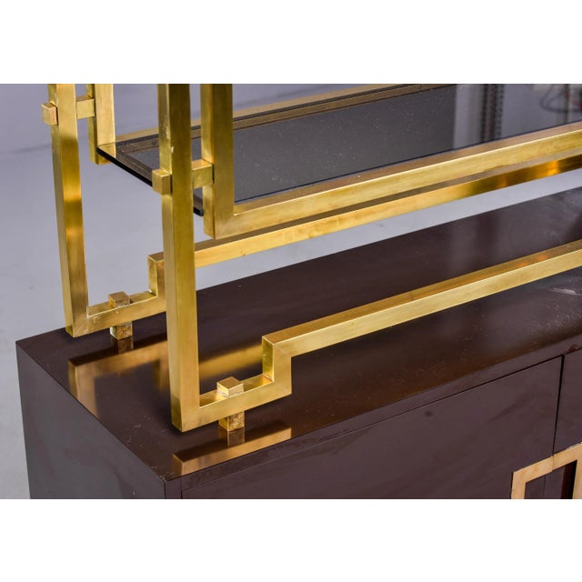 Romeo Rega Brass & Espresso Color Enamel Shelf Cabinet For Sale - Image 12 of 13