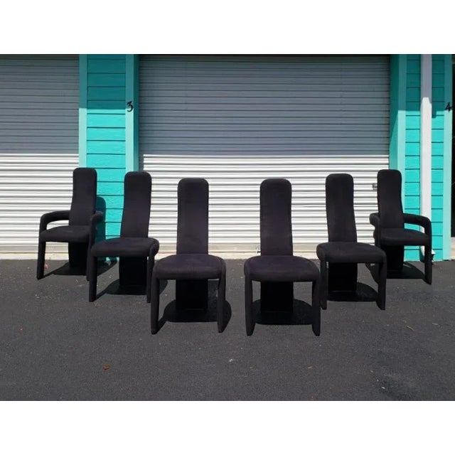 1980s Vintage Sculptural Post Modern Dining Chairs -Set of 6 For Sale - Image 10 of 10