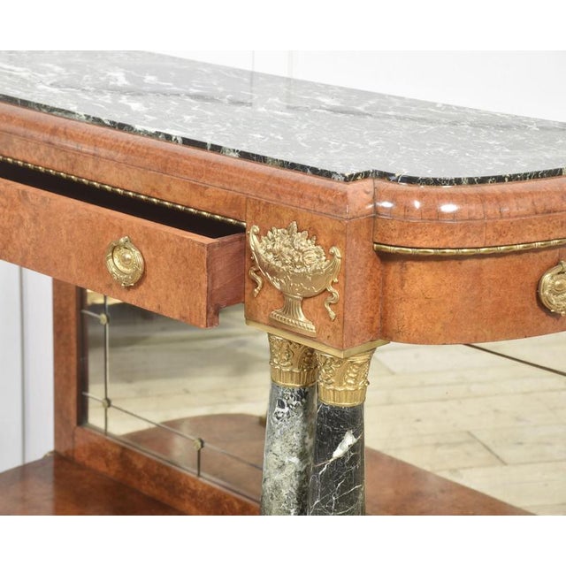 Brown Louis XV Marble Topped Console Table, 1890s For Sale - Image 8 of 14