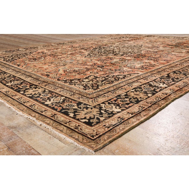 Terra Cotta Late 19th Century Persian Mahal Rug, 10'02 X 13'07 For Sale - Image 8 of 10
