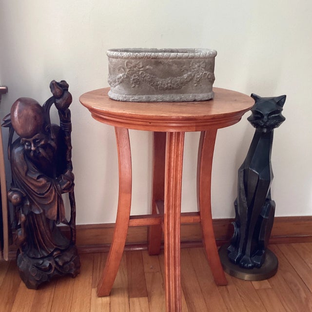 Vintage Concrete Petite Garden Oval Planter W/Sculptural Detail and Garland Swag For Sale - Image 11 of 12