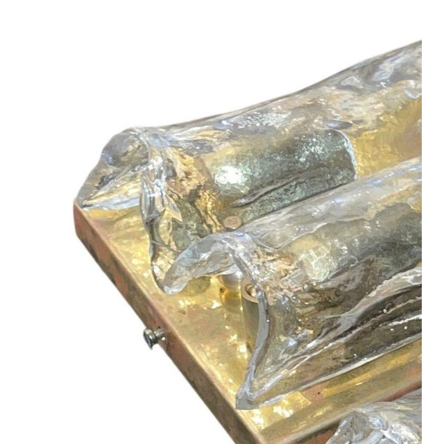 Italian Pair Italian Murano Glass Sconces in Style of Toni Zuccheri for Mazzega, 1970's. For Sale - Image 3 of 7