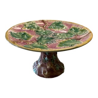 Early 20th Century Etruscan Majolica Cake Stand For Sale