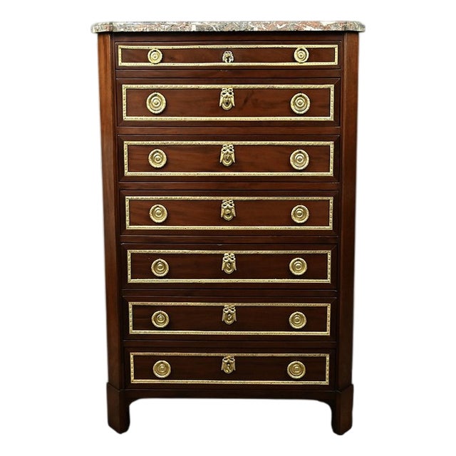 Louis XVI Chest of Drawers in Mahogany Veneer For Sale