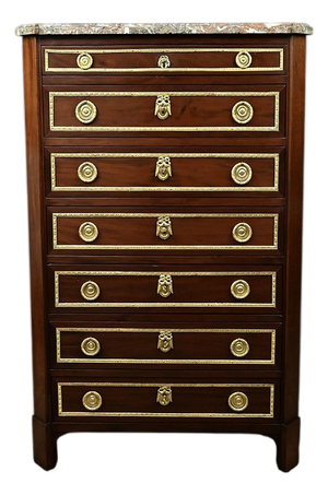 Louis XVI Chest of Drawers in Mahogany Veneer