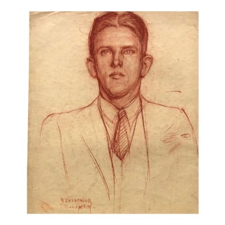 1934 Nathan Kredenser Portrait of a Man With Nudes For Sale