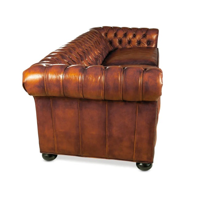 Animal Skin Contemporary Chesterfield Leather Sofa For Sale - Image 7 of 9
