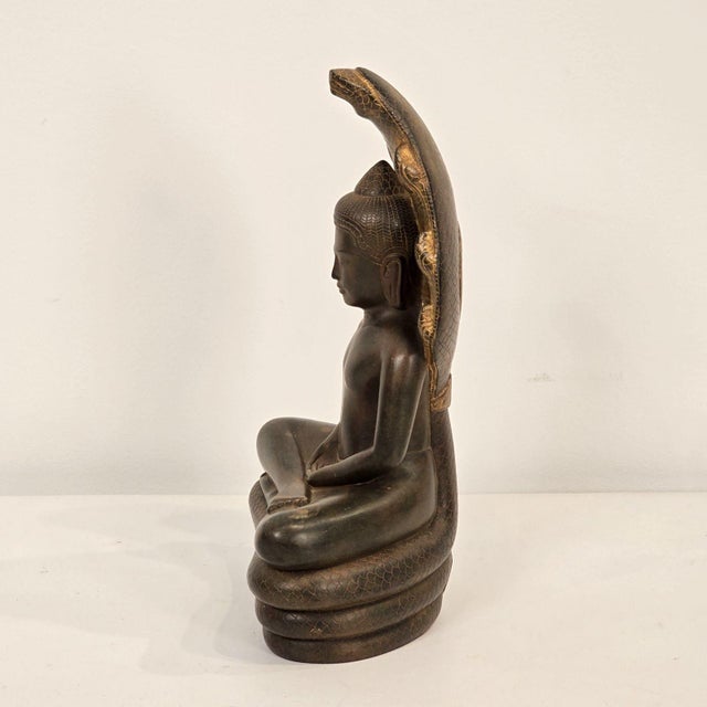Bronze Naga Buddha Bronze, Thailand, 19th Century For Sale - Image 8 of 11
