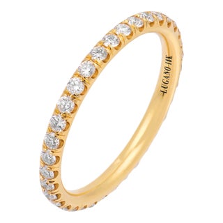 Lugano Diamond 18k Yellow Gold Eternity Band, Size 6 For Sale