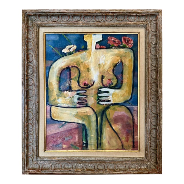 "Woman with Roses" 2023 by Noted Palm Springs Artist Shawn Savage For Sale