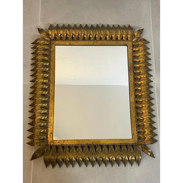 Mid-Century Modern Italian Sun Mirror, 1950s For Sale - Image 3 of 10