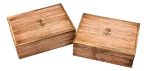 Vintage Wooden Decorative Storage Dresser Boxes—A Pair