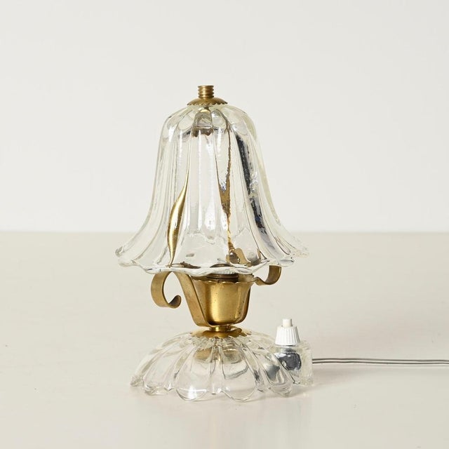 Bell-Flower Murano Glass and Brass Table Lamps from Barovier, Italy, 1940s, Set of 2 For Sale - Image 12 of 16