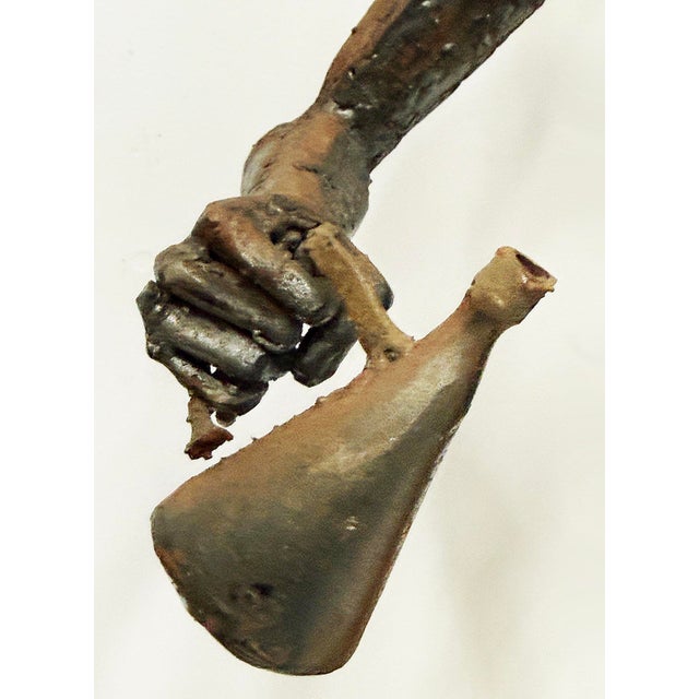 Large Stylized Metal Sculpture of Bacchus, Roman God of Wine For Sale - Image 13 of 13