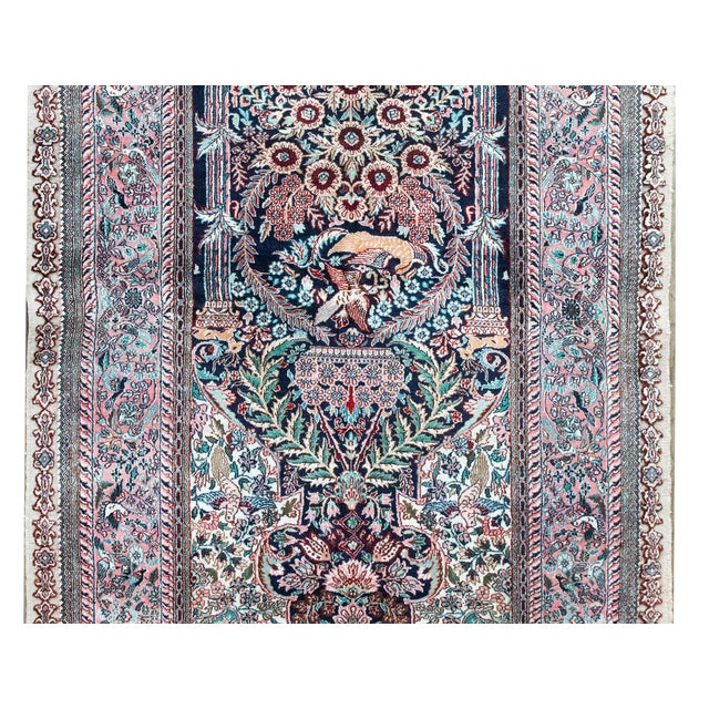 Pink Vintage Silk Prayer Rug For Sale - Image 8 of 15
