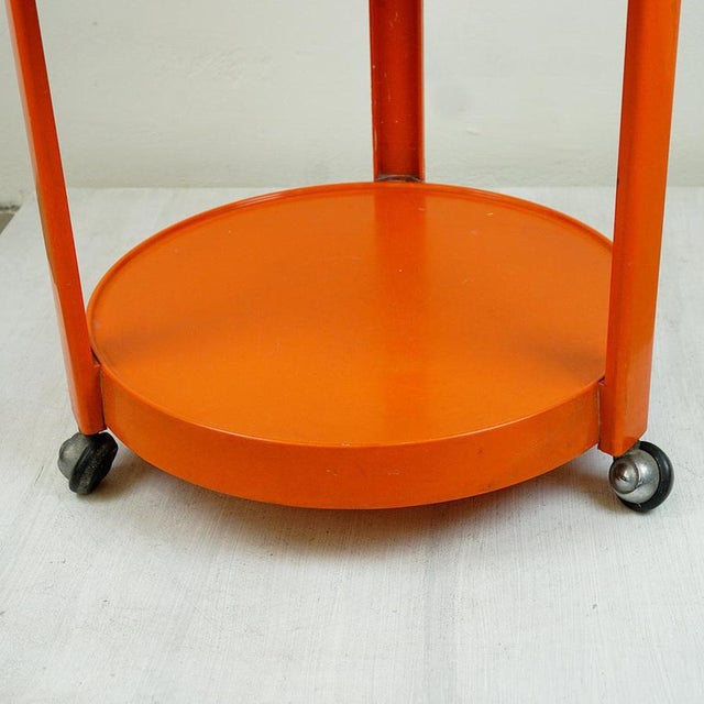 Space Age Italian Orange Plastic Trolley, 1970s For Sale - Image 6 of 11