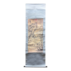 Chinese Ink Brush Mountain Water Ox Cows Scroll Painting Wall Art