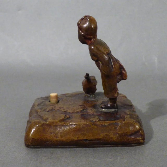 Antique Austrian Bronze Table Bell from Wiener Bronze For Sale - Image 6 of 7