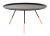Modern Coffee Table with Gold Cap Legs in Black & Gold For Sale - Image 3 of 8
