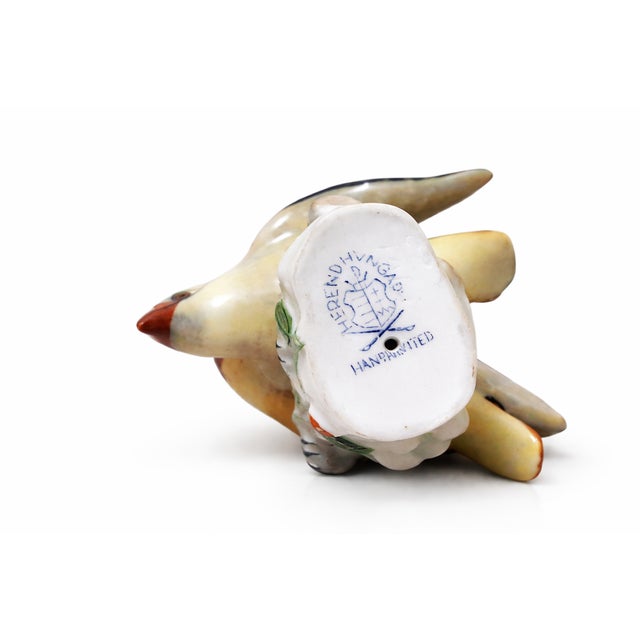 Vintage Hand-Painted Porcelain Birds Figurine from Herend, 1970s For Sale - Image 6 of 7