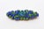 1950s Vintage MIriam Haskell Abstract Resin Royal Blue and Green Bead Brooch Pin 50's For Sale - Image 5 of 8