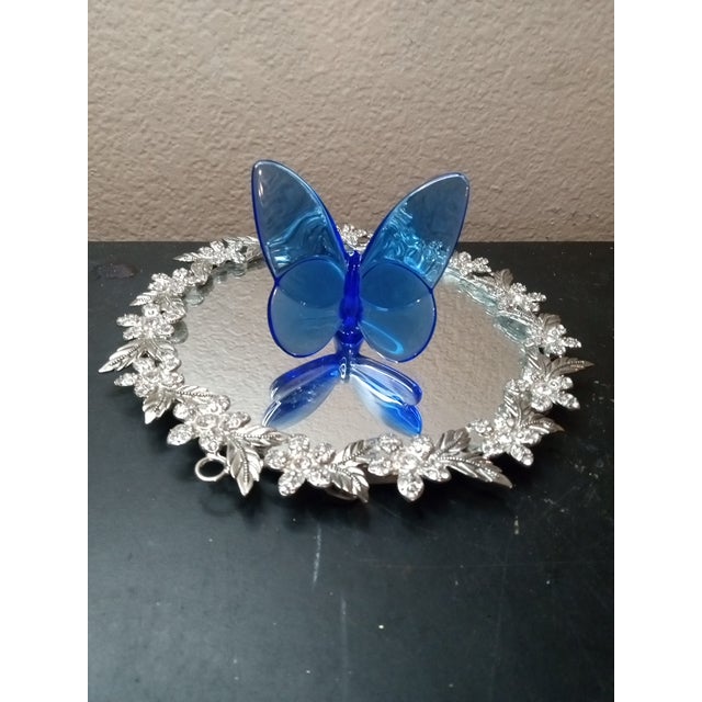 Stunning Baccarat France Papillon Lucky Blue Butterfly Designed by Evelyne Julie For Sale - Image 4 of 6